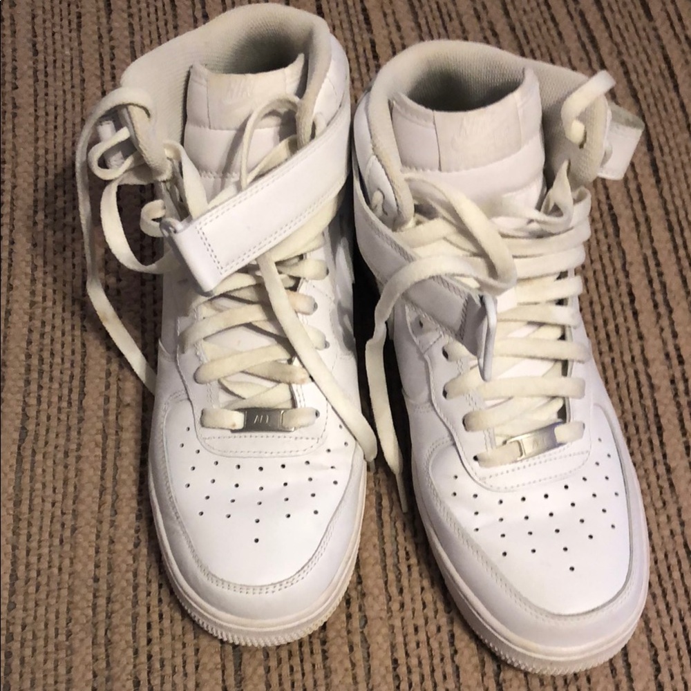 **SOLD**Nike AF1  White High-Top Athletic Shoes size 10.5 good condition